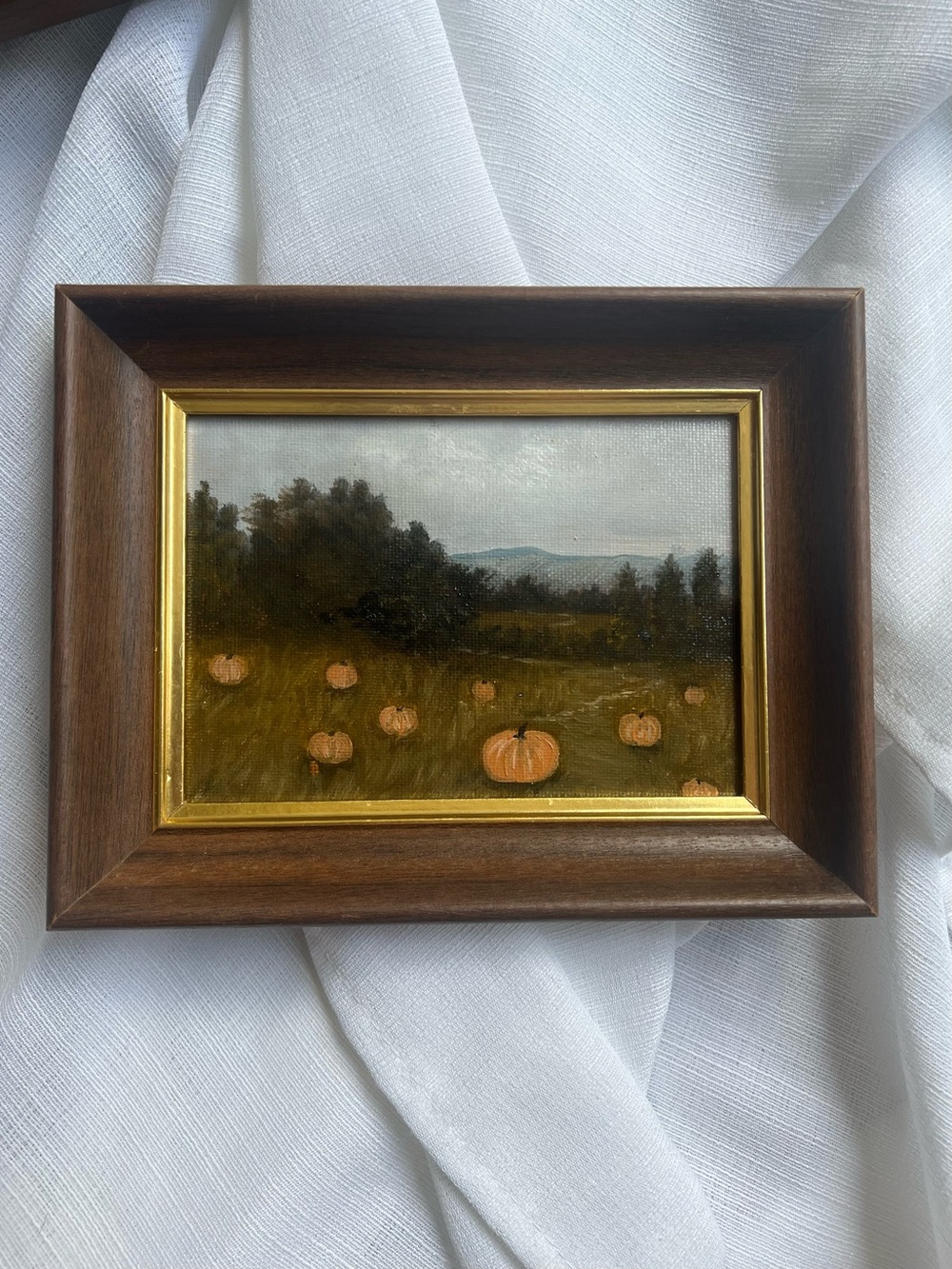 “October, Somewhere” oil painting framed